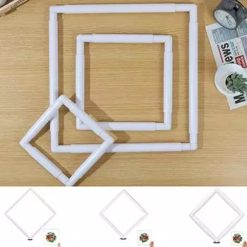 Пластиковые пяльцы для вышивания, квадратные пяльцы для вышивания, многоразовые рамки для вышивки крестом, белые пластиковые пяльцы для квилтинга, квилтинг