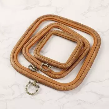 Пластиковые пяльцы для вышивания восьмиугольные/квадратные/прямоугольные/шестиугольные с древесным зернистым натяжным инструментом для рукоделия швейные принадлежности ручной работы