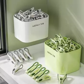 Пластиковые прищепки для белья, бытовые зажимы для еды, носки, нижнее белье, держатель для сушилки для ветрозащитной бельевой веревки 24pcs авокадо