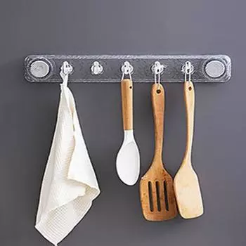 Пластиковые присоски, крючок для ряда, вешалка для полотенец без проколов, креативные настенные крючки для ванной комнаты чёрный