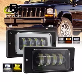 Пластиковые противотуманные фары, светодиодные противотуманные фары DRL, противотуманные фары ближнего света, кольцо с ангельскими глазками для Lada VAZ 2110 2111 2112 2113 2114 2115 2116 2117 white yellow no halo