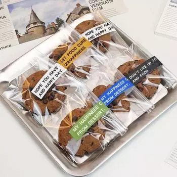 Пластиковые прозрачные пакеты для конфет, печенья, длинные полоски, наклейки для печенья, закуски, выпечка, упаковка для детей, подарок, сделай сам, хранение Stickers