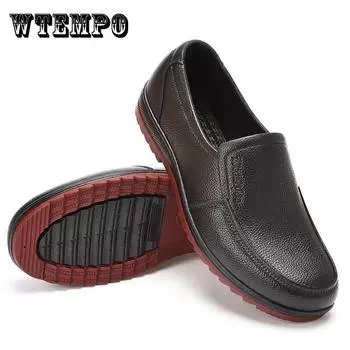 Пластиковые резиновые сапоги с говяжьим сухожилием. Мужская нескользящая обувь с коротким верхом и короткими трубками. Водонепроницаемая обувь и ботинки для рыбалки. Рабочая обувь для кухни. 45 чёрный