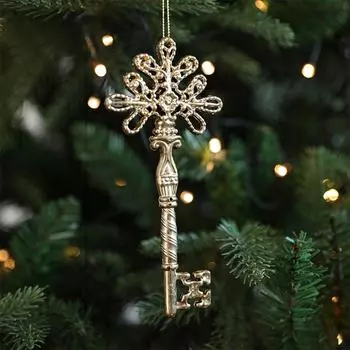 Пластиковые рождественские подвесные украшения золотые рождественские безделушки елочные украшения Рождество key