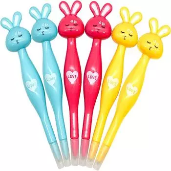 Пластиковые ручки для письма, черные чернила, новинка, ручки для животных, ручки для дня рождения, мультяшного кролика, офисные ручки
