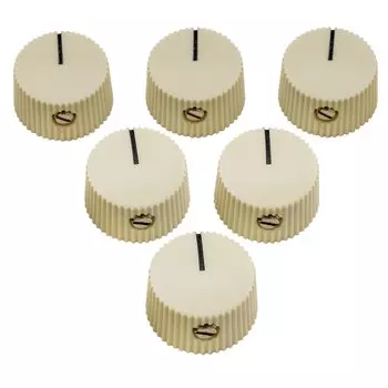 Пластиковые ручки усилителя Musiclily Pro Feneder для CTS Solid Shaft Control Cream of Pot, (Набор 6) кремовый