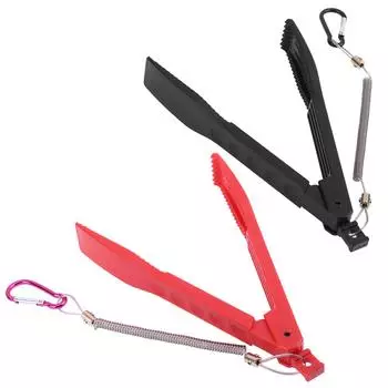 Пластиковые рыболовные клещи, зажим для рыбы с замком + ремешок # 16Y чёрный