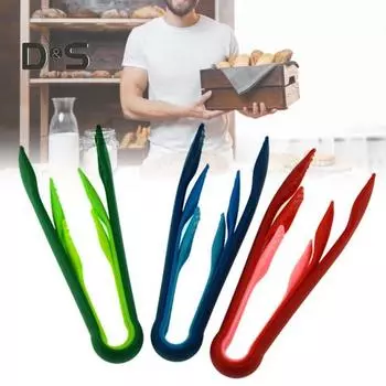 Пластиковые щипцы для хлеба, 3 шт., пищевой многофункциональный эргономичный дизайн, сервировочный пинцет зелёный