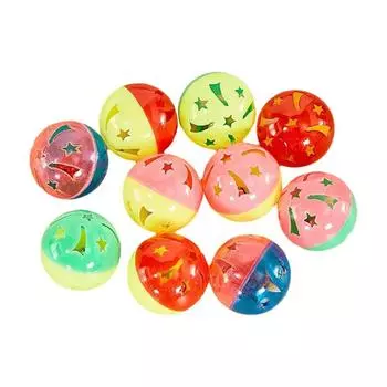 Пластиковые шарики для игрушек для кошек разных цветов 5 см с колокольчиком внутри, игрушка для преследования котят, звенящая игрушка для домашних животных U3M1 random-1pcs