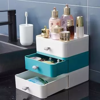 Пластиковые шкафы для хранения, ящики, органайзер для косметики, офисные канцелярские принадлежности, полка для размещения, простой настольный контейнер для всякой всячины жёлтый