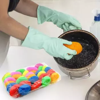 Пластиковые скребки для посуды Пластиковые круглые скребки для посуды Нейлоновые скребки для посуды, Поли сетка для мытья посуды Нецарапающие скребки One Size