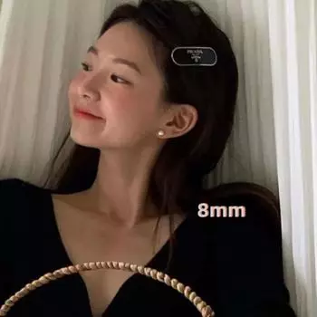 Пластиковые смоляные темпераментные белые женские модные серьги костюм 4mm белый