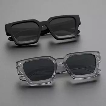 Пластиковые современные простые модные очки для повседневной жизни, уличной фотографии, музыкальных фестивалей, отпускных нарядов, украшений one size серый/чёрный
