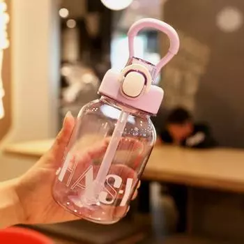 Пластиковые стаканчики для детей, стаканчики с трубочкой для мальчиков и девочек, пищевые, большой емкости, переносные стаканчики для воды на открытом воздухе фиолетовый