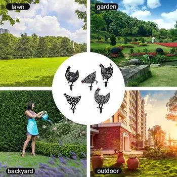Пластиковые статуэтки цыплят, силуэтные колышки, садовые украшения, украшения для курятника, газон на заднем дворе, акриловое искусство для курятника
