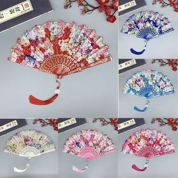 Пластиковые веера в китайском стиле, реквизит для танцевальных выступлений, декоративные вееры, подарки, веера для цветочных танцев style 2 белый