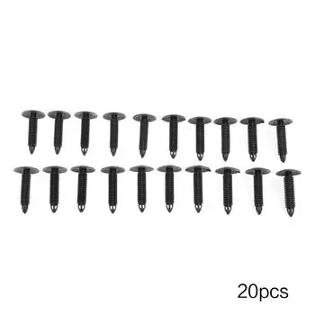 Пластиковые заклепки с отверстием 7 мм, зажимы для крепления, черные для автомобиля, для крыла, 20 шт. чёрный