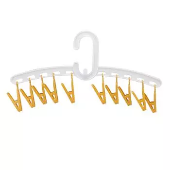 Пластиковые зажимы для носков сушилка прямая штанга для одежды дорожные портативные принадлежности белые и желтые жёлтый/белый