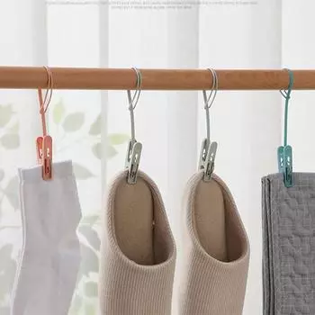 Пластиковые зажимы, ветрозащитные прищепки, многоразовые, 1 комплект, ткань против падений с держателем для веревки, для балкона, бытовые, 12 шт., воздушные, портативные, ювелирные изделия 12Pcs/Radom Color