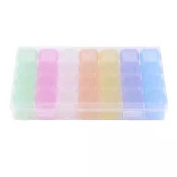 Пластиковый 28 ячеек пустой ящик для хранения ногтей стразы ювелирные изделия бусины витрина организует