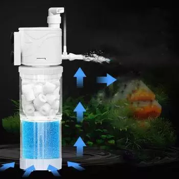 Пластиковый аквариумный фильтр-насос съемный насос для оксигенации аквариум погружной фильтр-аквариум 8W