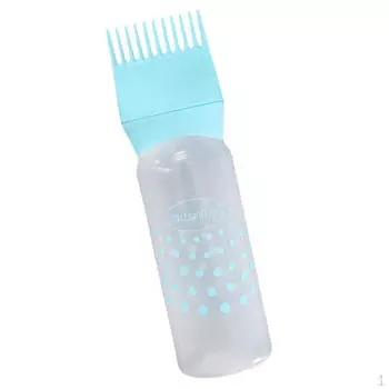 Пластиковый аппликатор для краски для волос Салонная бутылочка для раскрашивания Расческа-дозатор Кисть 120 мл - синий,