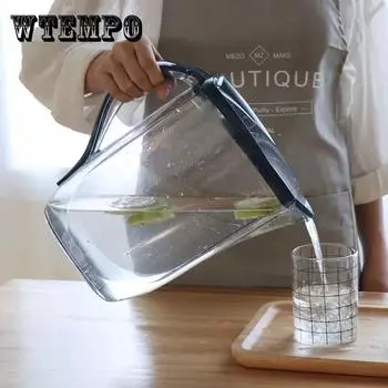 Пластиковый бытовой чайник для холодной воды, термостойкий, большой емкости, чайник для сока, летний чайник, бутылка для воды 2 л, 3 л, молочник, стакан для ледяной воды 2L белый