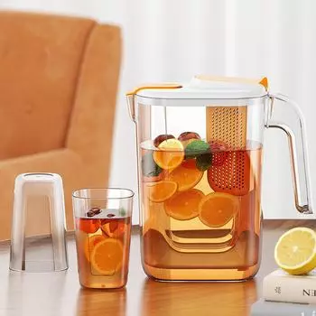 Пластиковый чайник для холодной воды большой емкости для домашнего или коммерческого использования - весы для точного измерения, устойчив к высоким температурам high-transparency water bottle серый