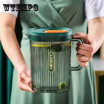 Пластиковый чайник для холодной воды, термостойкий чайник, большая емкость, бытовой пищевой кувшин для сока, молока, воды, контейнер, бутылка, заварочный чайник зелёный