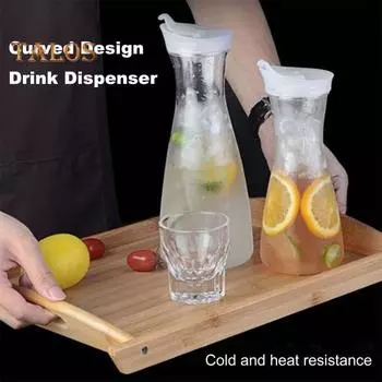 Пластиковый чайник для холодных напитков 1100/1600 мл с откидной крышкой, диспенсер для пищевых напитков, кофе, чая, сока, кувшин для напитков для дома, бара, кухни, ресторана, на открытом воздухе 1100ml