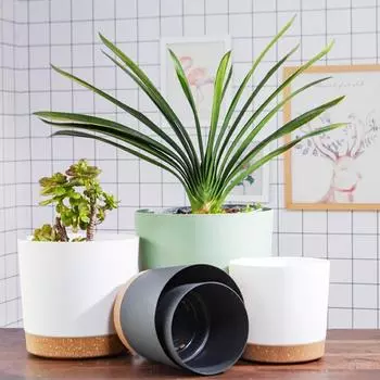 Пластиковый цветочный горшок, большой круглый, для балкона, двора, бонсай, суккулентный горшок с дренажным поддоном, украшение для дома
