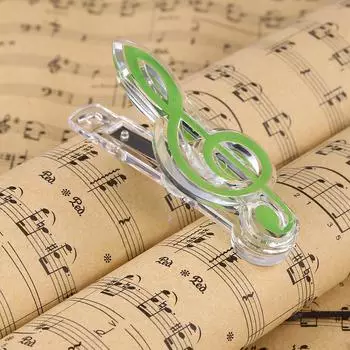 Пластиковый держатель для бумаги в виде музыкальной ноты (зеленый)