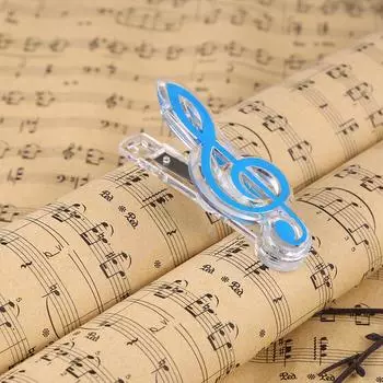 Пластиковый держатель для бумаги в виде музыкальной ноты (синий)