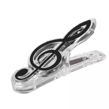 Пластиковый держатель для бумаги в виде музыкальной ноты (черный)