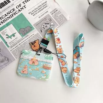 Пластиковый держатель для карт капибары, животное, студенты, обложка для проездного, милый держатель для фотокарточек, для улицы Style E