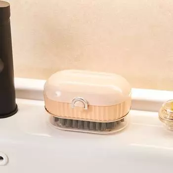 Пластиковый держатель для мыльницы с дренажем и роликовой щеткой, мыльница, многофункциональная полка для хранения, органайзер для ванной комнаты и кухни