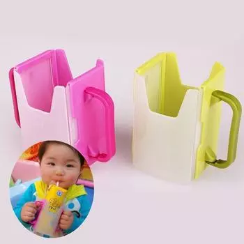 Пластиковый держатель для напитков, сока, молока для самопомощи для малышей, регулируемые ручки зелёный
