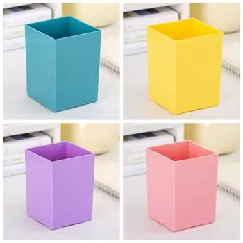 Пластиковый держатель для ручек, большая вместимость, ящик для хранения канцелярских принадлежностей, держатель для кистей для макияжа, офис розовый