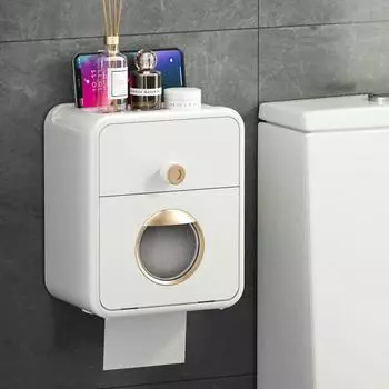 Пластиковый держатель для туалетной бумаги для ванной комнаты, коробка для салфеток, водонепроницаемая, неперфорированная, настенный держатель для туалетной бумаги, полка для хранения коробок A-green