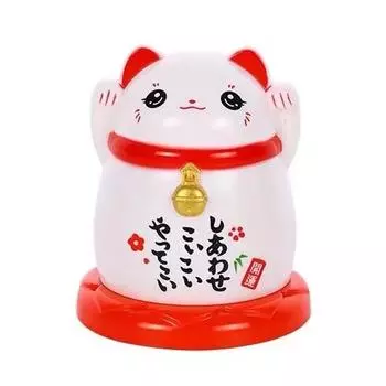 Пластиковый держатель для ватных палочек и зубочисток Lucky Cat – симпатичная коробка для хранения для использования дома и в ресторане White