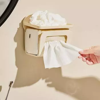 Пластиковый держатель для влажных салфеток, настенный, влагостойкий, диспенсер для влажных салфеток, не пробиваемый, многоразовый диспенсер для туалетной бумаги, кухня бежевый