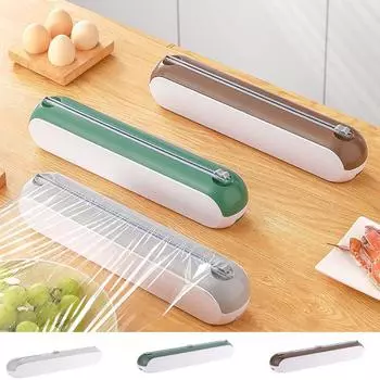 Пластиковый диспенсер для пищевой пленки Магнитный слайдер для алюминиевой фольги Резак Холодильник белый/серый