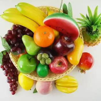 Пластиковый дисплей, домашний декор для еды, 1 шт., искусственная кухня, реалистичная искусственная опора, горячая новинка, поддельные реалистичные DIY пенопластовые фрукты, ювелирные аксессуары Green Orange