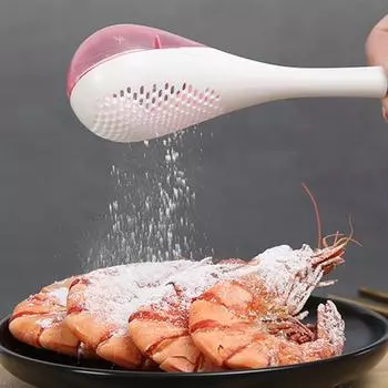 Пластиковый дуршлаг, фильтр, ложка, просеиватель для муки, сито для пудры, сахарная пудра, посыпка белый