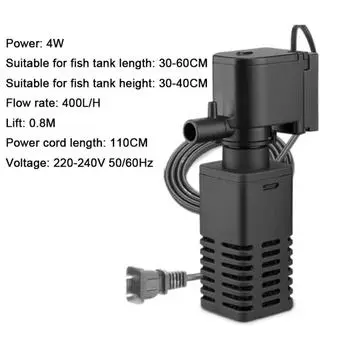 Пластиковый фильтр для аквариума 3 в 1 4/6/12/20/30 Вт Погружной насос Практичный аквариумный фильтр Аквариум Style A