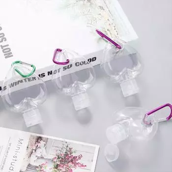 Пластиковый флакон-распылитель в форме сердца для ключей, флакон для мыла, многоразовый флакон, косметический контейнер 5pcs