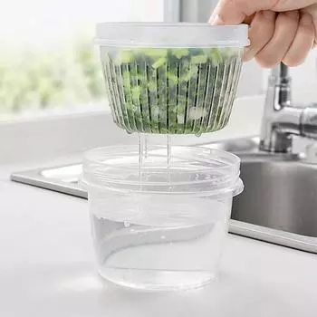 Пластиковый холодильник, ящик для хранения продуктов, круглый фруктовый лук-шалот, чеснок, дренажная коробка для свежести