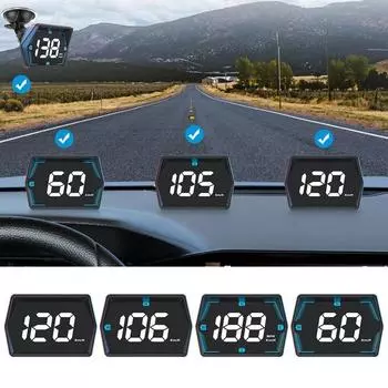 Пластиковый HUD-дисплей на лобовом стекле автомобиля, проектор на лобовом стекле, GPS-навигатор, цифровой спидометр, тахометр