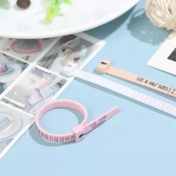Пластиковый кольцевой калибр Профессиональный измеритель размера кольца Подлинный тестер размера США розовый
