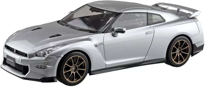 Пластиковый комплект Aoshima Bunka Kyozaisha Raku для Nissan R35 NISSAN 2024 Ultimate Metal Silver Пластиковая модель 1/32 № 03-UM GT-R с цветовой кодировкой